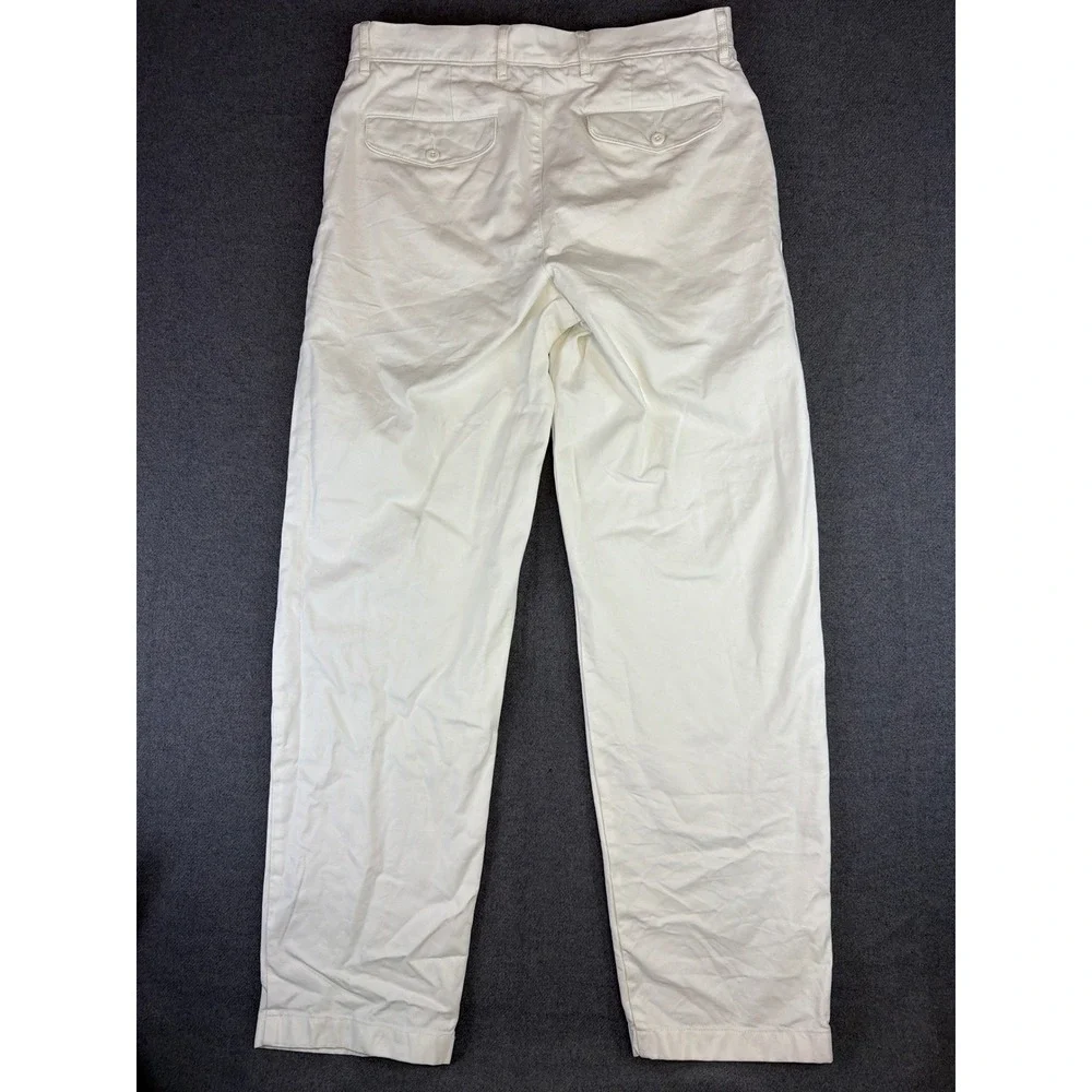 J. Crew Oarsmens  Classic Chinos‎ Men 32x34 (34x33) White Straight Leg Pants VTG